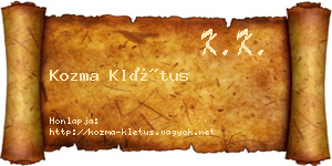 Kozma Klétus névjegykártya